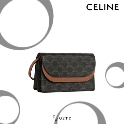[G2TY] Celine |  Wallet on Strap in Triomphe WOC 雙層 小包 肩包 老花