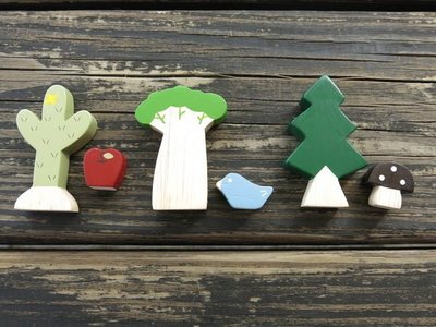 發現花園 日本選物-日本製 T-Lab 手做 木質 玩具 -其他系列 - 蘑菇與樹 / 鳥與樹 / 仙人掌
