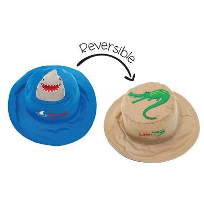 【PD帽饰】 公司貨加拿大 Flapjack kids 雙面遮陽防曬漁夫帽 鯊魚｜鱷魚 UPF50+高防曬功能