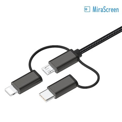 魔力強【MiraScreen 三合一有線影像轉接器】Lightning / Micro / Type-C HDMI投屏器