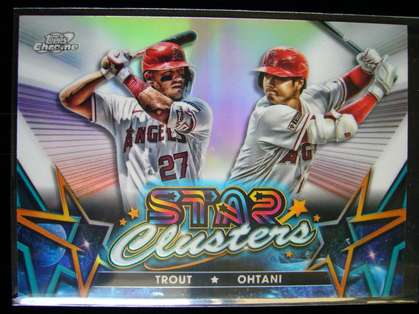 大谷翔平&Mike Trout漂亮雙人最新版本星球系列金屬亮面特卡2023 Topps