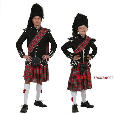 愛爾蘭島-Cosplay萬圣節兒童節舞臺表演成人兒童男蘇格蘭英格蘭裙親子服裝滿300出貨