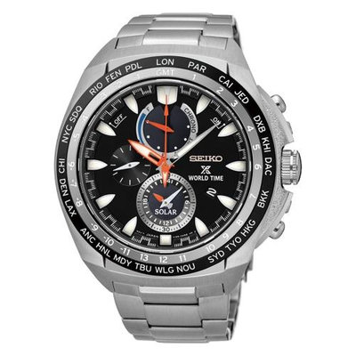 「官方授權」SEIKO 精工 Prospex 海世界時間時尚腕錶-黑(SSC487P1) SK008
