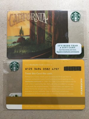 【郵卡庫】【Starbucks隨行卡】美國2015年 6125 SKU6754 加州卡 KA0057