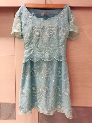 專櫃品牌 Sulusn LAi 雪紡繡花二件式洋裝