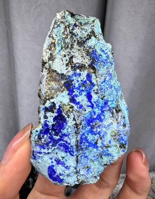 【二手】藍銅礦三水鋁共生尺寸71*40mm 礦物晶體 收藏原石 擺件【禪靜院】-2674