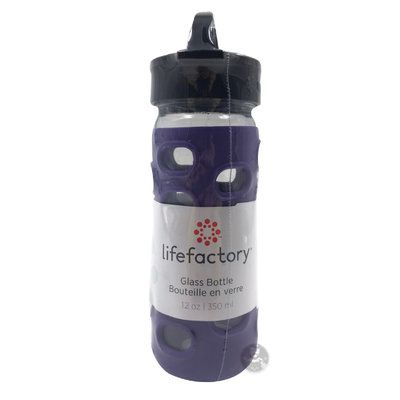 LIFEFACTORY 平口玻璃水瓶 CLA-350系列 黑皮TIME
