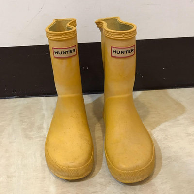 英國Hunter兒童雨鞋 雨靴UK8 黃色