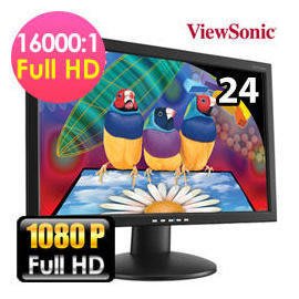 永和 二手 中古 螢幕 viewsonic va2413wm 24吋螢幕 FULL HD 外觀漂亮 (專業液晶維修)