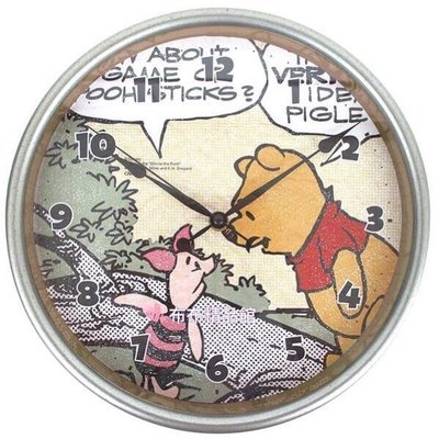 布布精品館，日本  Skater 迪士尼  小熊維尼 Winne the pooh  壁掛 復古時鐘