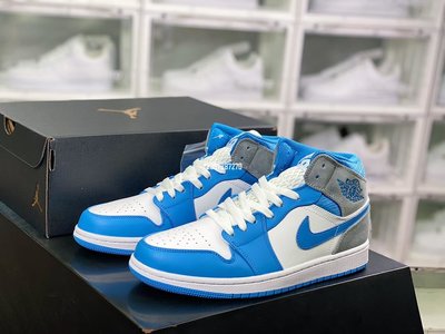 Nike Air Jordan 1 Mid 白藍灰 經典文化 男款 籃球鞋 DX9276-100