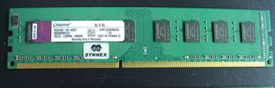 寬版金士頓DDR3-1333雙面顆粒KVR1333D3N9/2G桌上型記憶體DIMM終身保固2GB KINGSTON