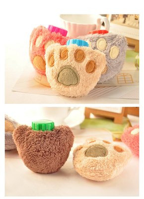 韓版超可愛毛絨熊掌暖手寶 便攜注水型暖水袋 暖手捂熱水袋