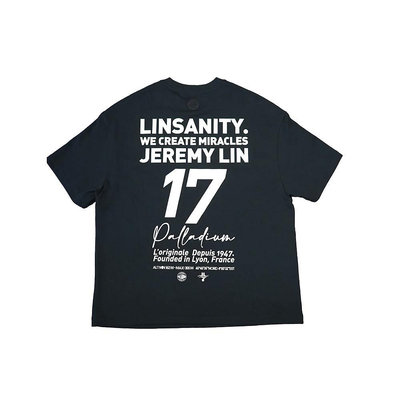 【RTG】PALLADIUM LINSANITY T恤 鉛黑色 親友 林書豪 標語 聯名 男 109348-032