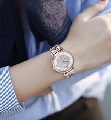 Emporio Armani AR1925 AR1926 羅馬 銀色 玫瑰金 雙色 水鑽 手錶 時尚 AR