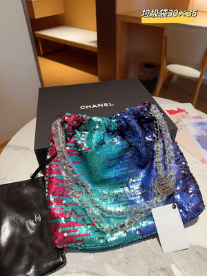 【二手】Chanel\/香奈兒 22bag 亮片垃圾袋 禮盒包裝??