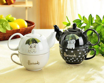 茶藝師 小狗熊動禮物出口harrods外貿陶瓷杯套裝馬克杯情侶杯咖啡杯茶壺