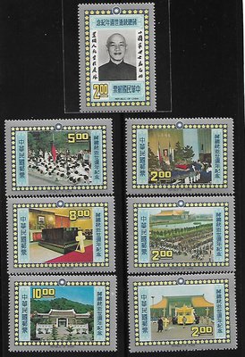 308【紀158】65年『蔣總統逝世週年紀念郵票』原膠上品  7全
