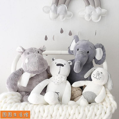 動物毛絨玩具可愛的大象熊河馬娃娃填充毛絨玩具的孩子