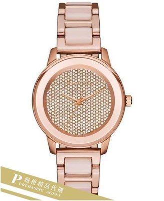 雅格時尚精品代購Michael Kors 滿天星玫瑰金 粉色酯鍊錶多功能手錶 腕錶 MK6432 美國正品