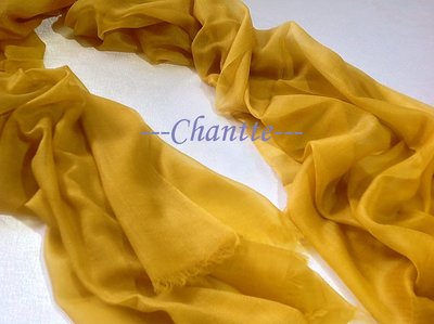超美鮮明系100% cashmere頂級300支喀什米爾薑黃色Shahmina Pashmina 圍巾/披肩