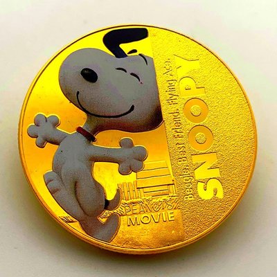特價！2019美國卡通史努比鍍金紀念章 收藏幣狗狗卡通金幣牙仙子硬幣