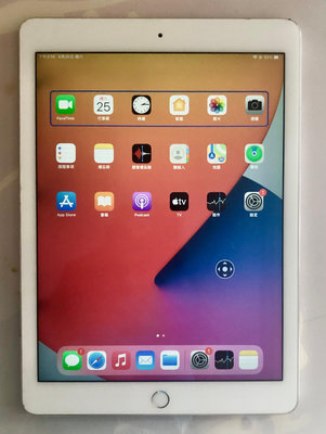Apple iPad Air 2 16G WiFi版 銀色 9.7吋 二手平板, 左側亮度略為不均偏暗（請參閱照片)