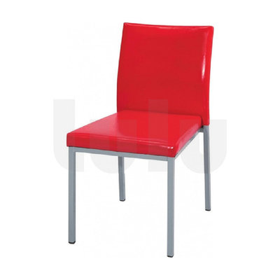 【Lulu】 伯爵椅 銀腳 紅色 339-12 ┃ 餐桌 餐椅 餐廳椅 洽談椅 休閒椅 造型椅 用餐椅 銀腳 黑腳 椅子