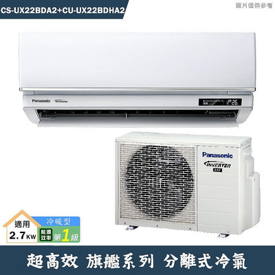 國際【CS-UX28BDA2/CU-UX28BDCA2】超高效變頻分離式冷氣(冷專型)