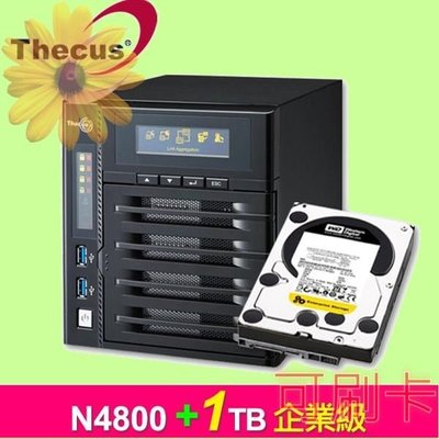 5Cgo【權宇】Thecus 4-Bay NAS N4800ECO 附企業級1TB硬碟*2台網路儲存伺服器 會員扣5%