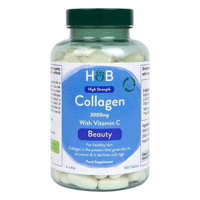 Holland & Barrett Bovine Collagen Tablet 3000mg 維生素C 非海洋膠原蛋白