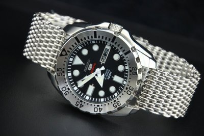 高質感 22mm不鏽鋼粗線 鯊魚 SHARK mesh米蘭網帶,不鏽鋼錶帶seiko IWC hamilton sbbn