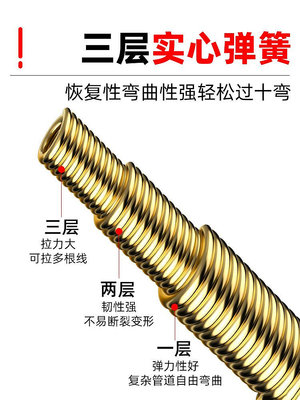 新款彈簧穿線神器電工專用引線拉線串線穿管器鋼絲電線網線穿線器熱心小賣家