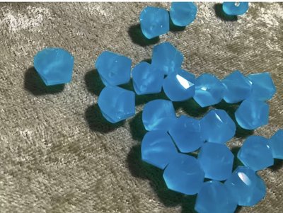 DIY 飾品 串珠 手鍊 耳環 項鍊 水晶玻璃珠 11.5mm 果凍 水藍色 切面 不規則 多切面珠 散珠 $4/顆