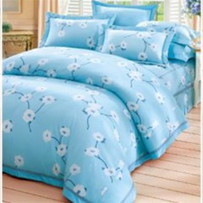 三寶家飾~藍出清2843 雙人床罩組 專櫃畢卡索美國綿台灣製造 100%純綿精梳棉美國棉床組，加高床可使用