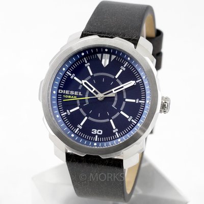 DIESEL DZ1787 手錶 46mm Machinus 藍色面盤 復古皮錶帶 男錶女錶