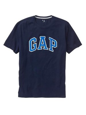 【Gap】男生男裝大人 短袖T恤 圓領短袖T恤 基本款 立體車繡 GAP Logo 舒適 純棉T恤 深藍色