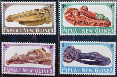 [QBo小賣場] 巴布亞新幾內亞 1965 木雕作品 4全 #549