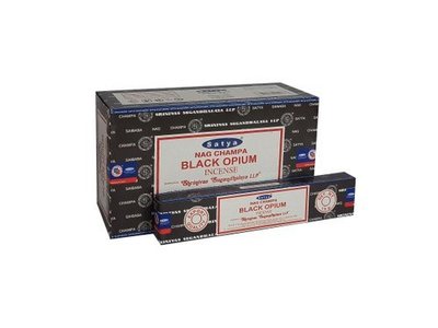 [綺異館] 印度香 賽巴巴 神秘黑- 舒壓香 15g Satya black opium 線香 另售印度皂