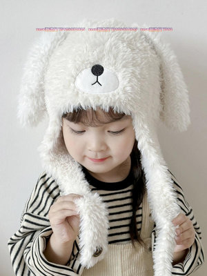 兒童護耳可愛帽子圍巾一體兩件套女童冬季寶寶保暖男童毛絨雷鋒帽-zero潮流屋