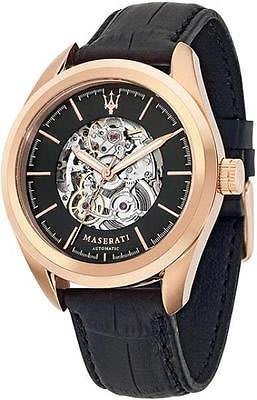 瑪莎拉蒂手錶 MASERATI POLE POSITION款 R8821112001, 黑色錶面 黑色皮革 錶帶款