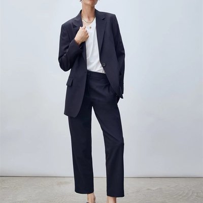 【全新現貨】西班牙  Massimo Dutti 女裝新款 時尚氣質棉質通勤風女士西裝外套休閑長褲套裝