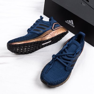 Adidas Ultra Boost 20 靛藍 墨水藍 珊瑚粉 休閒運動 科技跑鞋 男鞋 FV4394
