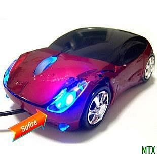 MTX旗艦店🔥創意可愛法拉利賽跑車USB電腦筆記本卡通平板有線滑鼠