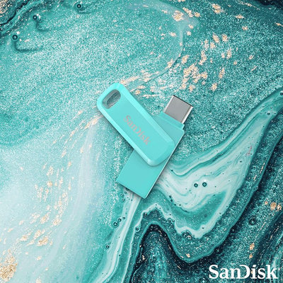 SanDisk Ultra Go Type-C 雙用隨身碟湖水綠64GB(公司貨)/支援iphone15儲存/2合1隨身碟雙面可用USB Type-C