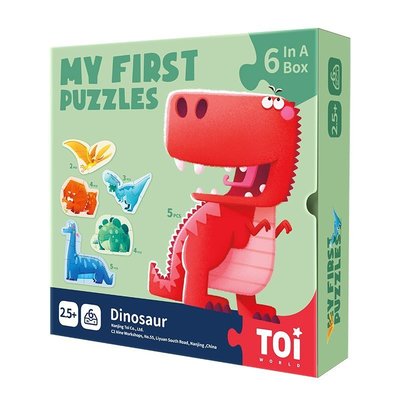 拼圖TOI圖益我的第一套拼圖恐龍1盒兒童益智玩具早教大塊寶寶1-2-3歲燕芳如意鋪~