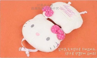 YP逸品小舖 韓版hello kitty 深色蝴蝶結系列 立體雙面頭枕 座椅頭枕 一入裝 MARCH YARIS