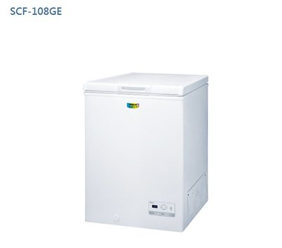 【台南家電館】SANLUX 三洋 105公升上掀式冷凍櫃《SCF-108GE》GE結能系列臥式冷凍櫃