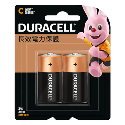 【現貨附發票】Duracell 金頂 鹼性電池 2號2入 /卡