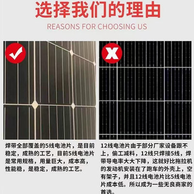 太陽能板太陽能電池板12V光伏板18V家用太陽能200W發電板100W太陽能板車載